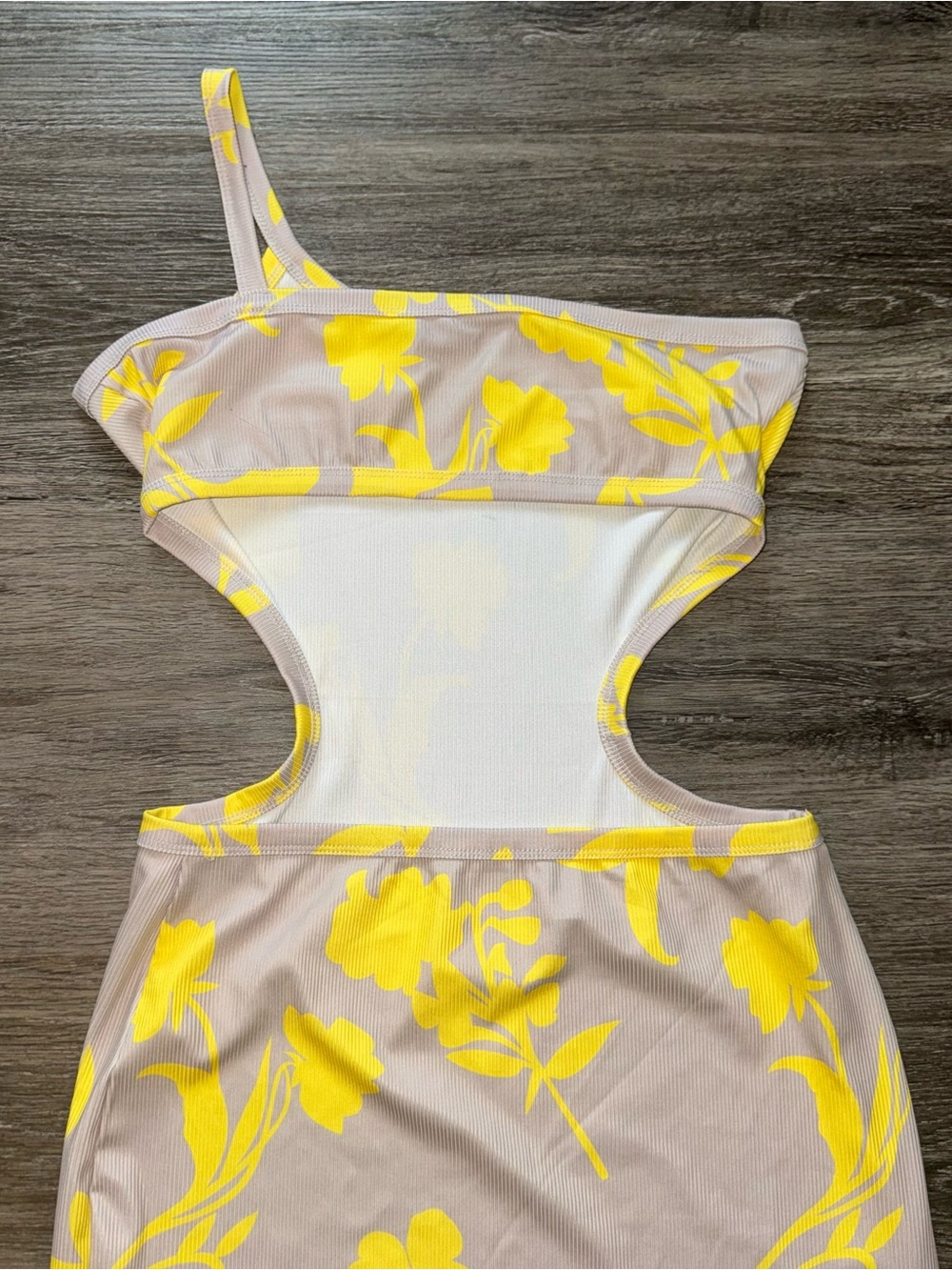 NWOT! CHICME Tropical One Shoulder Cut Out MIDI Body Con Dress Floral Size Large - Picture 5 of 11